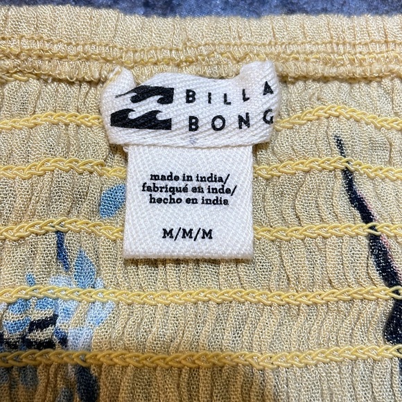 Medium Yellow billabong cropped puffy sleeved t-shirt - Picture 2 of 3